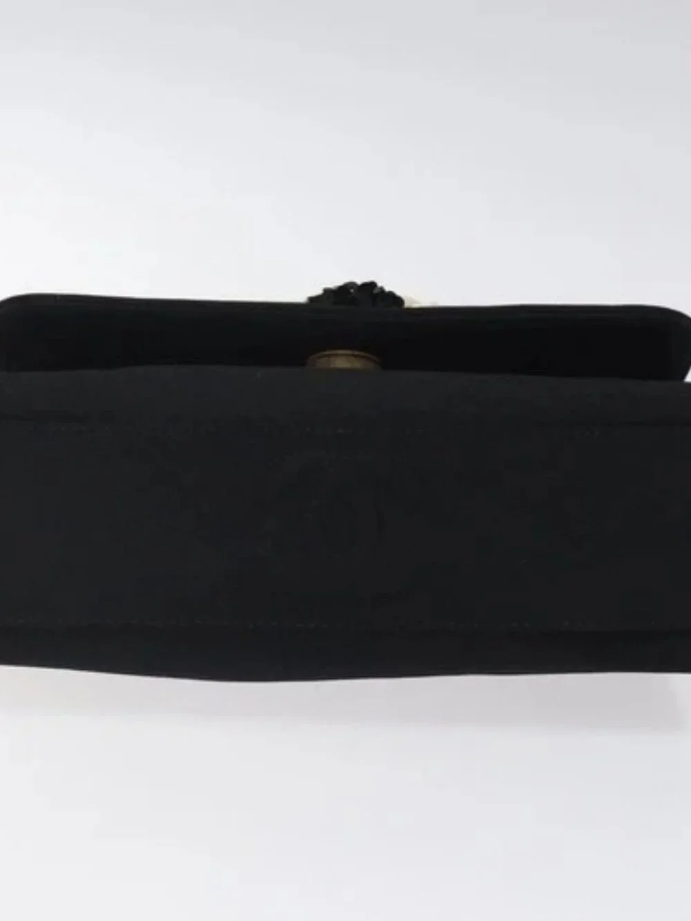 CHANEL Shoulder Bag Silk Black Gold CC Auth 123511